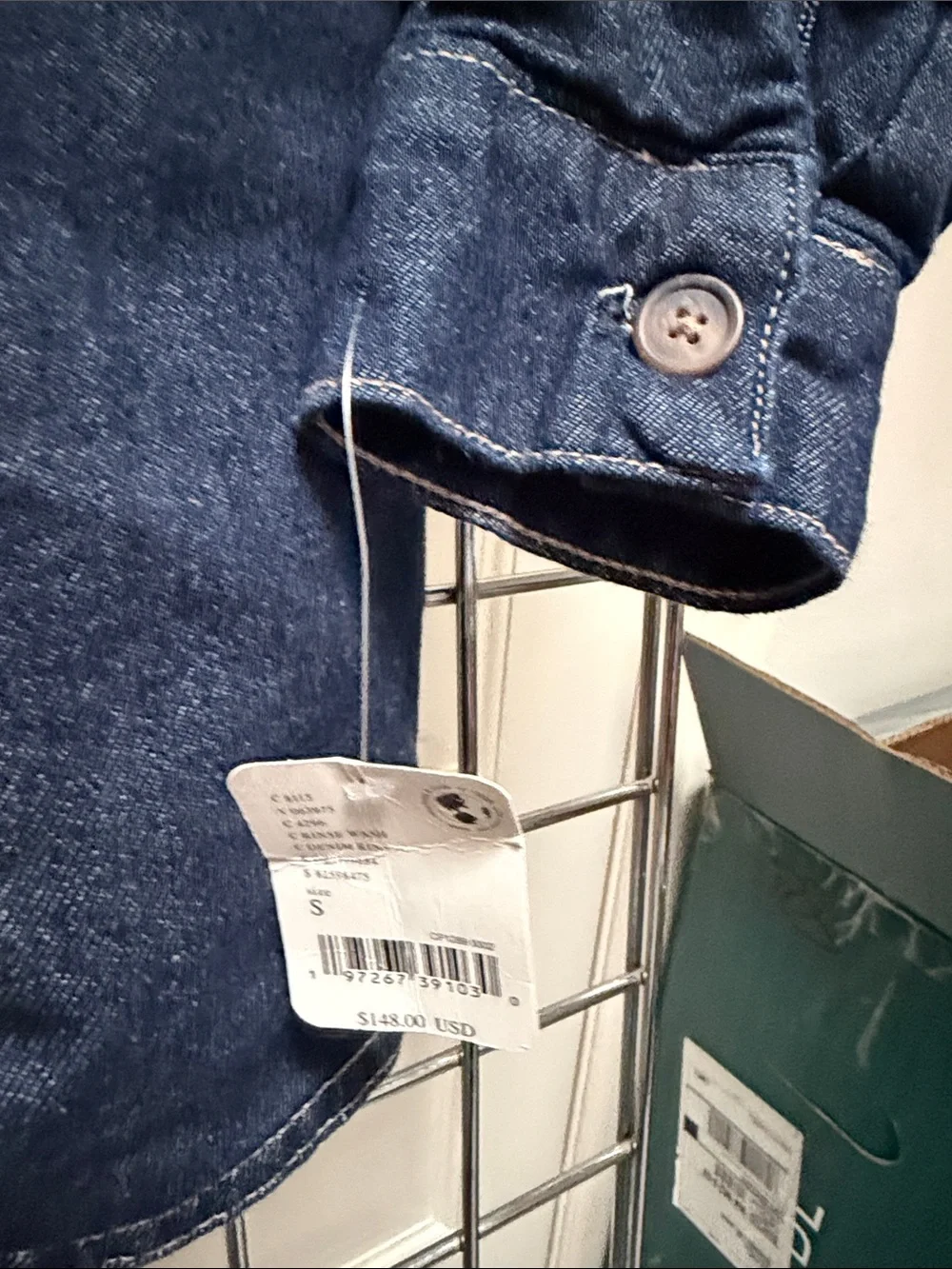 Free People Indigo Denim Double-Breasted Trench Coat - Picture 2 of 2
